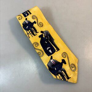 Absolut Vodka Daniel's Rhythm Yellow Silk Necktie Je Suis 4 x 57" Made in USA